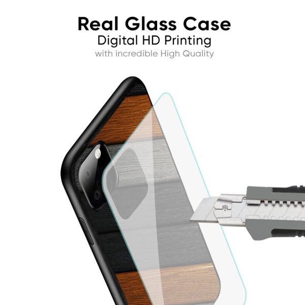 Tri Color Wood Glass Case for Oppo A96 For Cheap