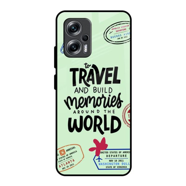 Travel Stamps Glass Case for Redmi K50i 5G For Discount