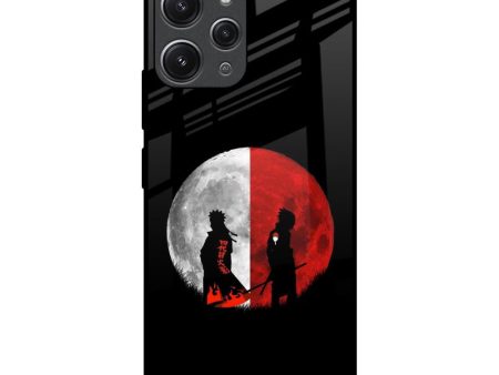 Anime Red Moon Glass Case for Redmi 12 Fashion