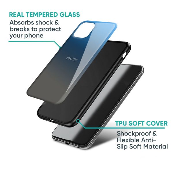 Blue Grey Ombre Glass Case for Realme 8 Hot on Sale