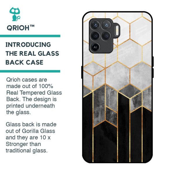 Tricolor Pattern Glass Case for Oppo F19 Pro Online Sale