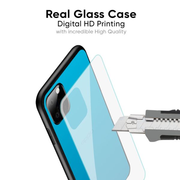 Blue Aqua Glass Case for Oppo A96 Cheap