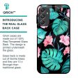 Tropical Leaves & Pink Flowers Glass Case for Samsung Galaxy M34 5G Online now