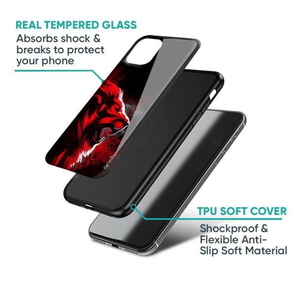 Red Angry Lion Glass Case for Samsung Galaxy M34 5G For Sale