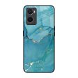 Blue Golden Glitter Glass Case for Oppo A96 Fashion