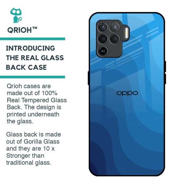 Blue Wave Abstract Glass Case for Oppo F19 Pro Supply