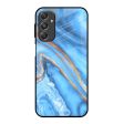 Vibrant Blue Marble Glass Case for Samsung Galaxy M34 5G Cheap