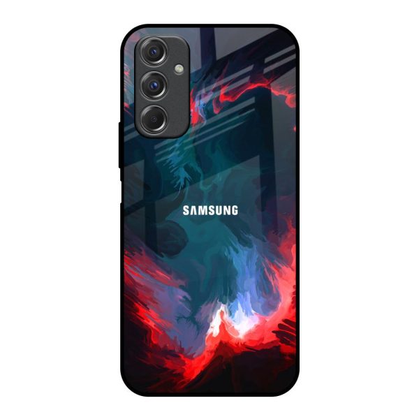 Brush Art Glass Case For Samsung Galaxy F34 5G Fashion