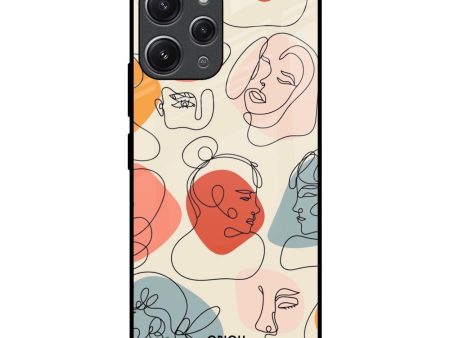 Abstract Faces Glass Case for Redmi 12 Online Hot Sale