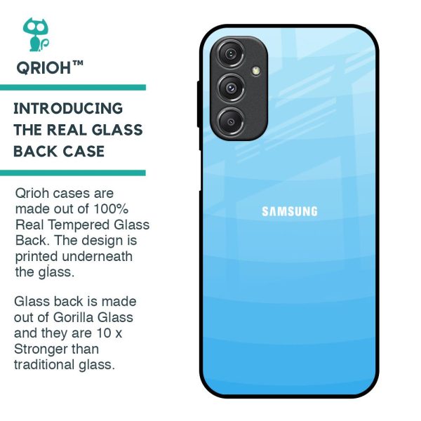 Wavy Blue Pattern Glass Case for Samsung Galaxy M34 5G Discount