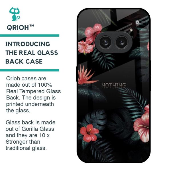 Tropical Art Flower Glass Case for Nothing Phone 2a 5G Online now