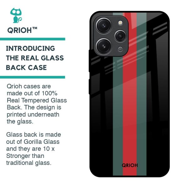 Vertical Stripes Glass Case for Redmi 12 Online now