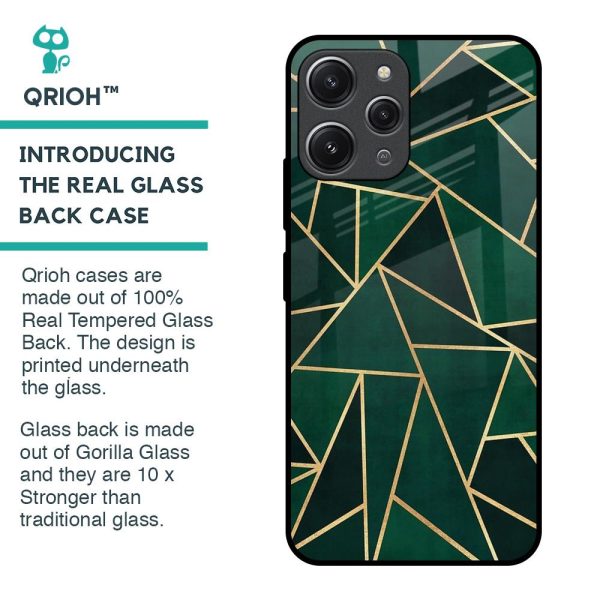 Abstract Green Glass Case For Redmi 12 Discount