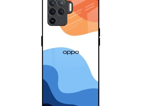 Wavy Color Pattern Glass Case for Oppo F19 Pro Online now