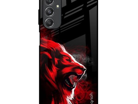 Red Angry Lion Glass Case for Samsung Galaxy M34 5G For Sale