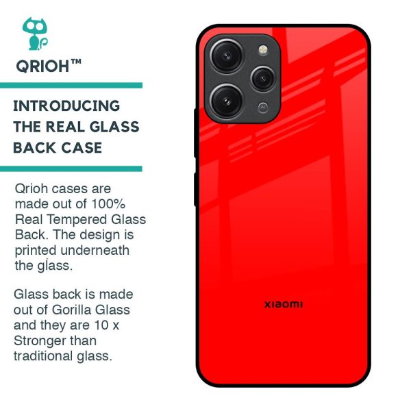 Blood Red Glass Case for Redmi 12 on Sale