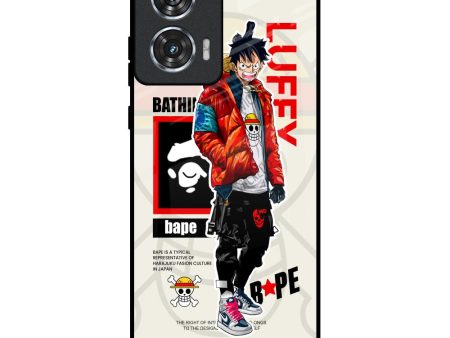 Bape Luffy Glass Case for Motorola Edge 50 Fusion 5G Online now