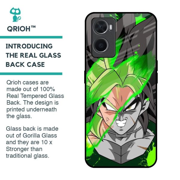 Anime Green Splash Glass Case for Oppo A96 Cheap