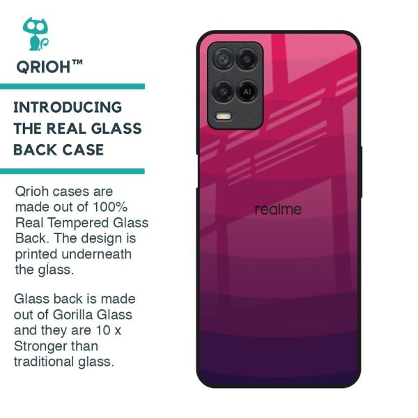 Wavy Pink Pattern Glass Case for Realme 8 Online Hot Sale