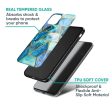 Turquoise Geometrical Marble Glass Case for Redmi 12 Sale