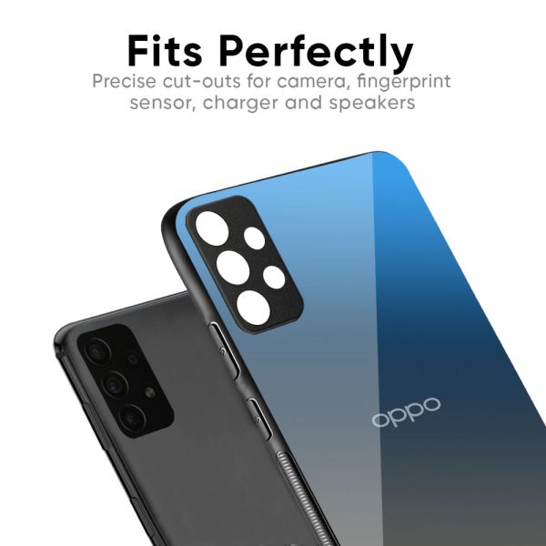 Blue Grey Ombre Glass Case for Oppo F19 Pro Online now