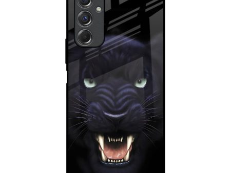 Angry Black Leopard Glass Case for Samsung Galaxy F34 5G Online Sale