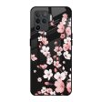 Black Cherry Blossom Glass Case for Oppo F19 Pro Cheap