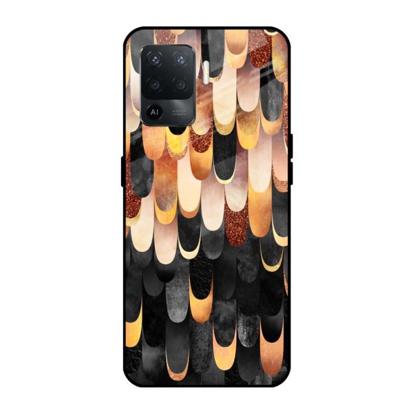 Bronze Abstract Glass Case for Oppo F19 Pro Online Sale