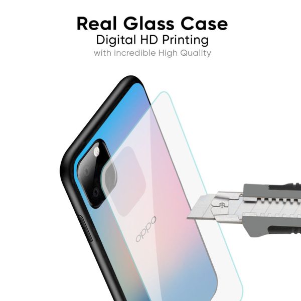 Blue & Pink Ombre Glass case for Oppo A96 For Cheap