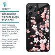 Black Cherry Blossom Glass Case for Redmi 12 Hot on Sale