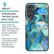 Turquoise Geometrical Marble Glass Case for Samsung Galaxy M34 5G Cheap