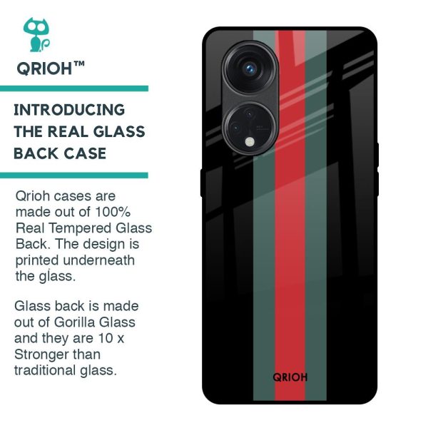 Vertical Stripes Glass Case for Oppo Reno8T 5G For Cheap