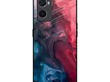 Blue & Red Smoke Glass Case for Oppo A96 on Sale