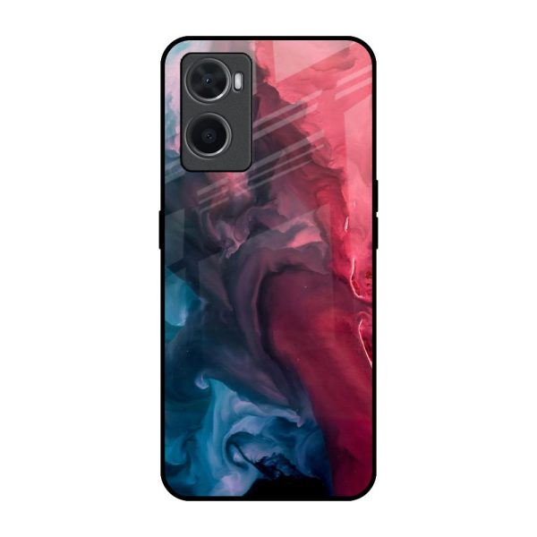 Blue & Red Smoke Glass Case for Oppo A96 on Sale