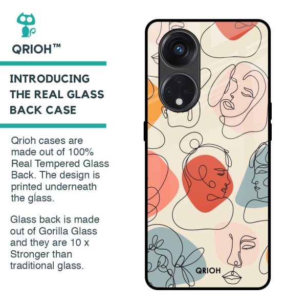 Abstract Faces Glass Case for Oppo Reno8T 5G Online now