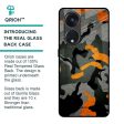 Camouflage Orange Glass Case For Oppo Reno8T 5G Cheap