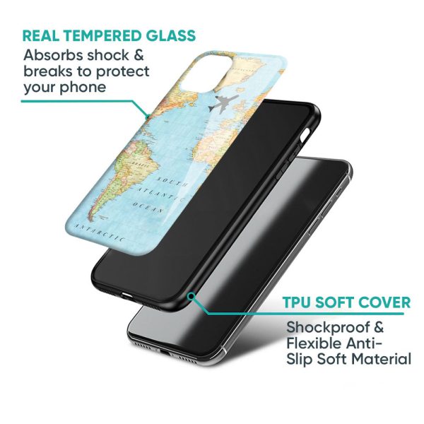 Travel Map Glass Case for Redmi 12 Hot on Sale