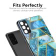 Turquoise Geometrical Marble Glass Case for Redmi K50i 5G For Cheap