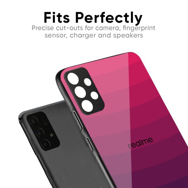 Wavy Pink Pattern Glass Case for Realme 8 Online Hot Sale