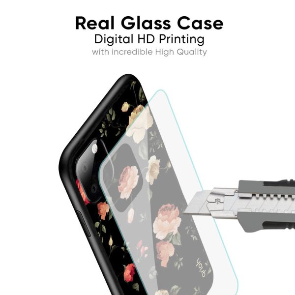 Black Spring Floral Glass Case for Nothing Phone 2a Plus Online Sale