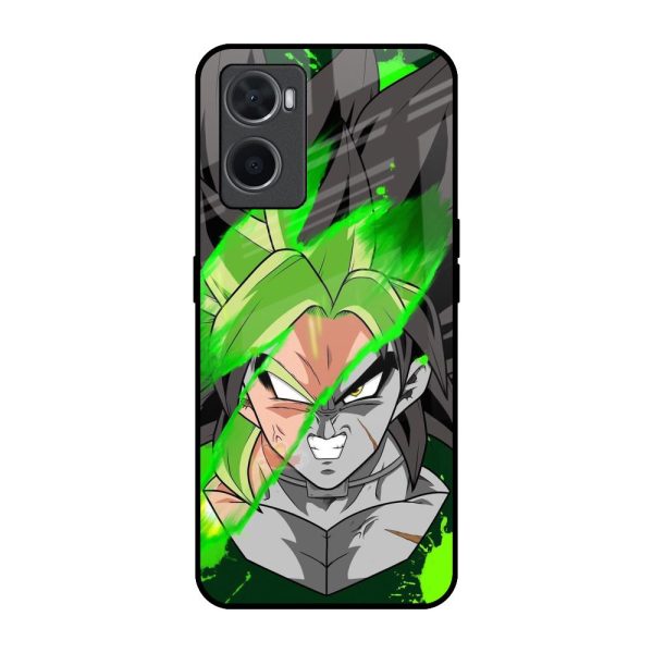 Anime Green Splash Glass Case for Oppo A96 Cheap