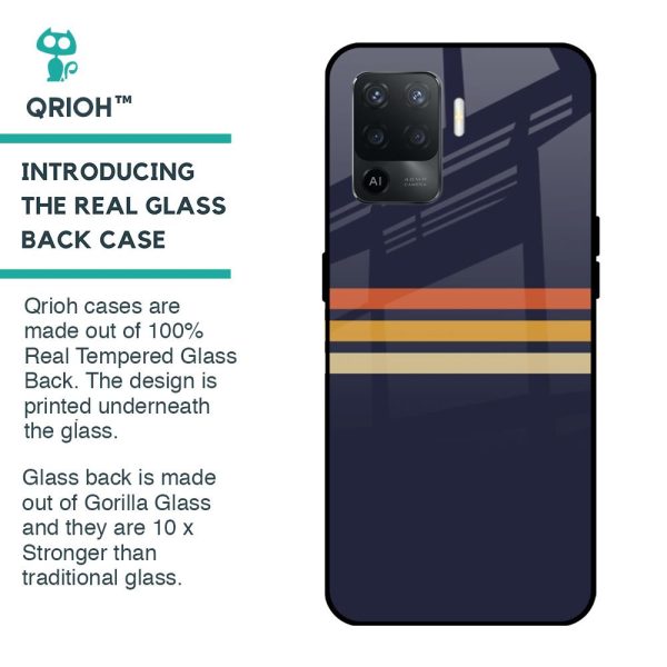 Tricolor Stripes Glass Case For Oppo F19 Pro Online Hot Sale