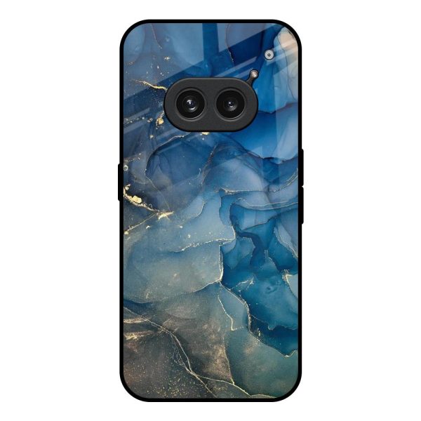 Blue Cool Marble Glass Case for Nothing Phone 2a Plus Hot on Sale