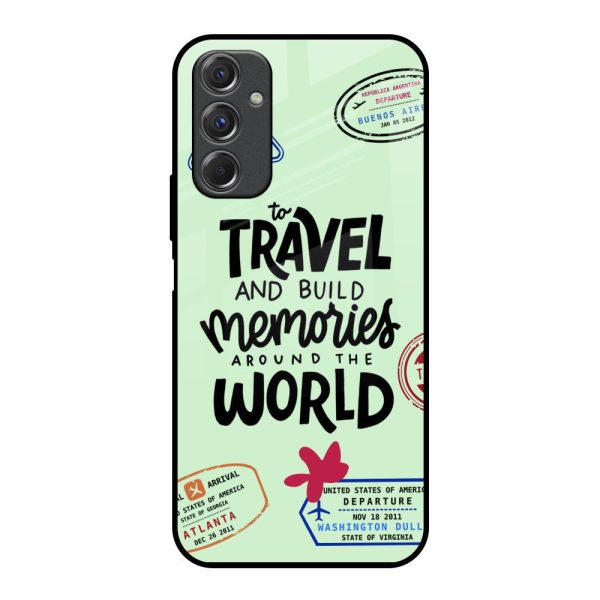 Travel Stamps Glass Case for Samsung Galaxy F34 5G Sale