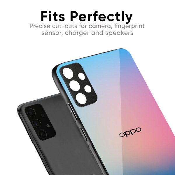 Blue & Pink Ombre Glass case for Oppo F19 Pro Online Sale