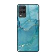 Blue Golden Glitter Glass Case for Realme 8 For Sale