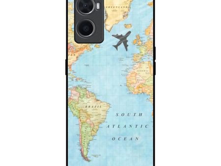 Travel Map Glass Case for Oppo A96 Online now