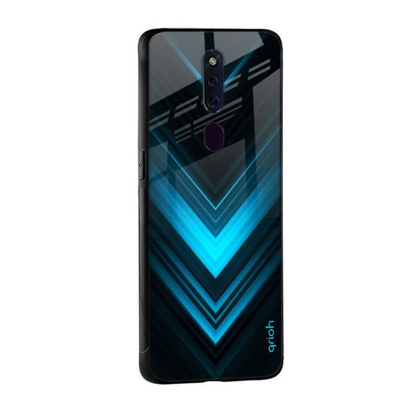 Vertical Blue Arrow Glass Case For Oppo A36 For Cheap