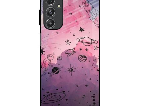 Space Doodles Glass Case for Samsung Galaxy M34 5G For Sale