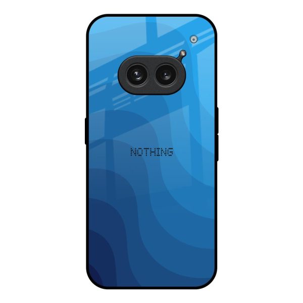 Blue Wave Abstract Glass Case for Nothing Phone 2a 5G Cheap